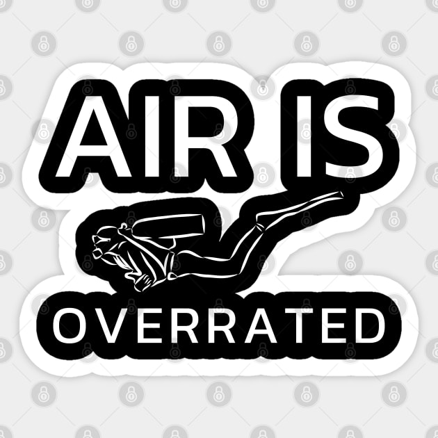 air is overrated, funny graphics for diving addict Sticker by in leggings